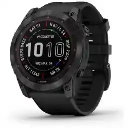 ساعت هوشمند گارمین مدل Fenix 7X Sapphire Solar Titanium with Chestnut Leather Band