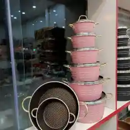 سرویس قابلمه ۱۵ پارچه دسته گلدانی پرتو با برند فورج - با بسته بندی اضافی و ایمنی