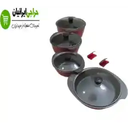 سرویس ۱۰ پارچه قابلمه چدن گرانیتی sps ۱۰ پارچه چدن - مشکی