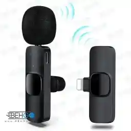 میکروفون یقه ای بی سیم K9 تایپ سی و لایتنینگ (2 عددی)