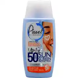 کرم ضد آفتاب SPF50 بی رنگ پیکسل مناسب پوست خشک و حساس 50 میلی لیتر