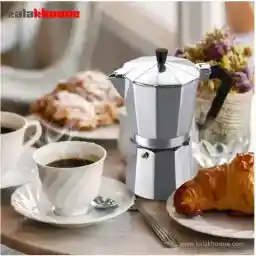 قهوه جوش و اسپرسو ساز 3 کاپ استیل مدل موکا روگازی