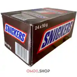 شکلات مغزدار کاراملی اسنیکرز ۵۰ گرمی بسته ۲۴ عددی