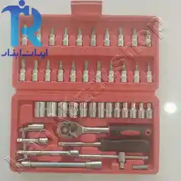 ست جعبه بکس ۴۶ پارچه فولادی جنس کروم وانادیوم (فولادی)