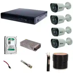 پکیج ۴ دوربین مداربسته اچ دی آماده نصب برند برایتون مدل 102