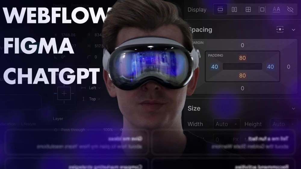 First Look at Webflow, Figma & ChatGPT in Apple Vision Pro!