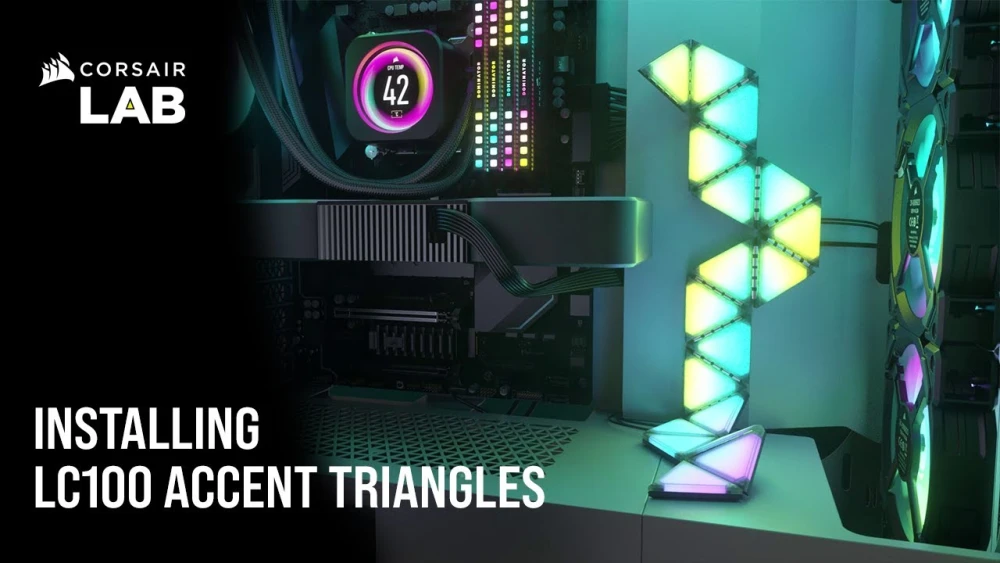نحوه نصب مثلث های روشنایی اکسنت کیس CORSAIR LC100