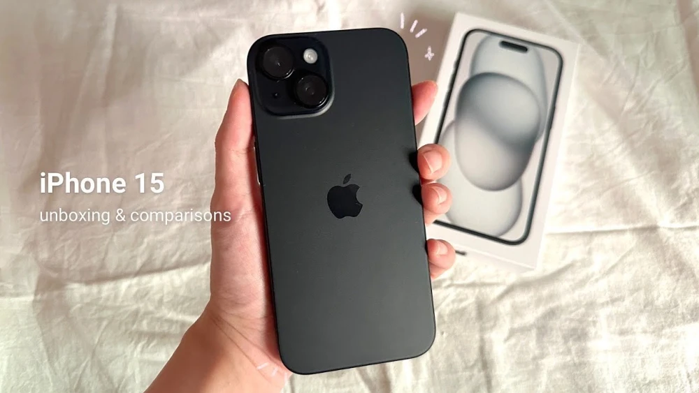 iPhone 15 aesthetic unboxing same as iPhone 14 pro? cameras comparison, new iOS 17 features